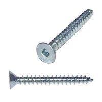 FSQTS103 #10 X 3" Flat Head, Square Drive, Tapping Screw, Type A, Zinc